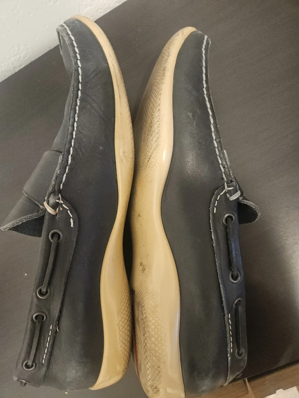 Prada Blue Leather Mens Loafers - Made In Italy Size 9.5 Soft Navy Blue Slip on. - Picture 3 of 5